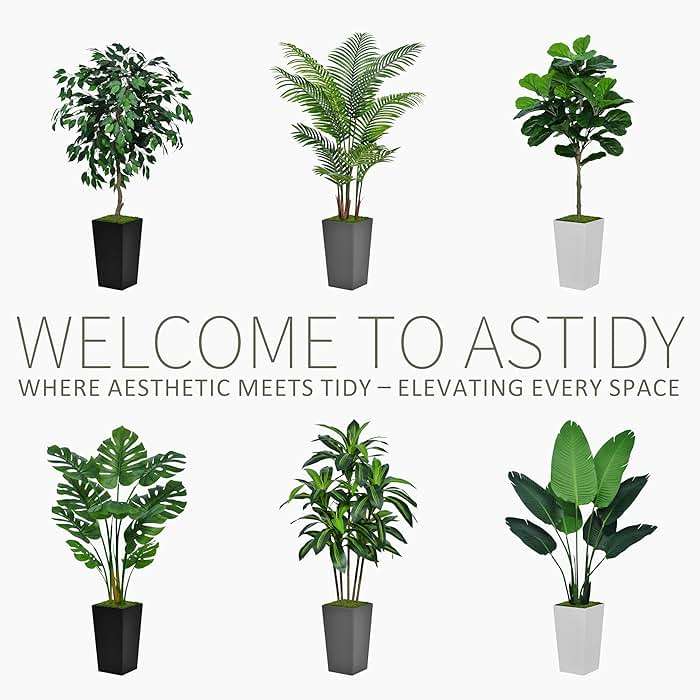 ASTIDY Artificial Palm Tree 5FT - Fake Tree with White Tall Planter - Faux Tropical Areca Floor Plant in Pot - Artificial Silk Plant for Home Office Living Room Decor Indoor - Image 5