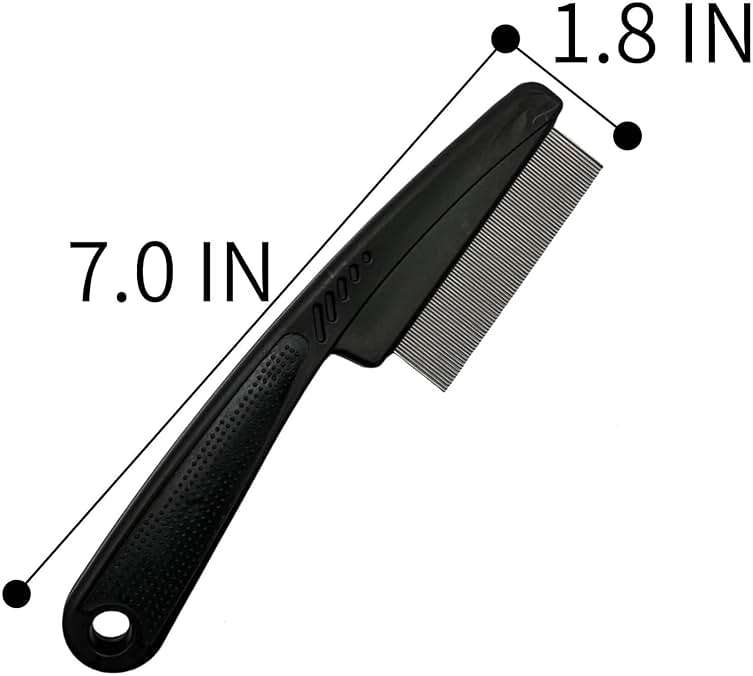 Yumflan 1.0mm Fine Tooth Stainless Steel Dandruff Comb for Adults Kids - Image 2