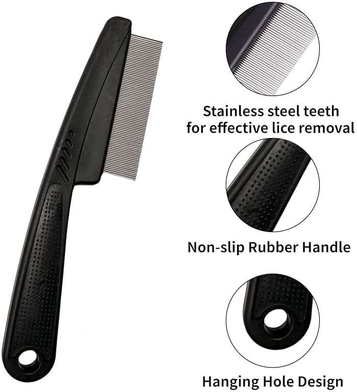 Yumflan 1.0mm Fine Tooth Stainless Steel Dandruff Comb for Adults Kids - Image 4