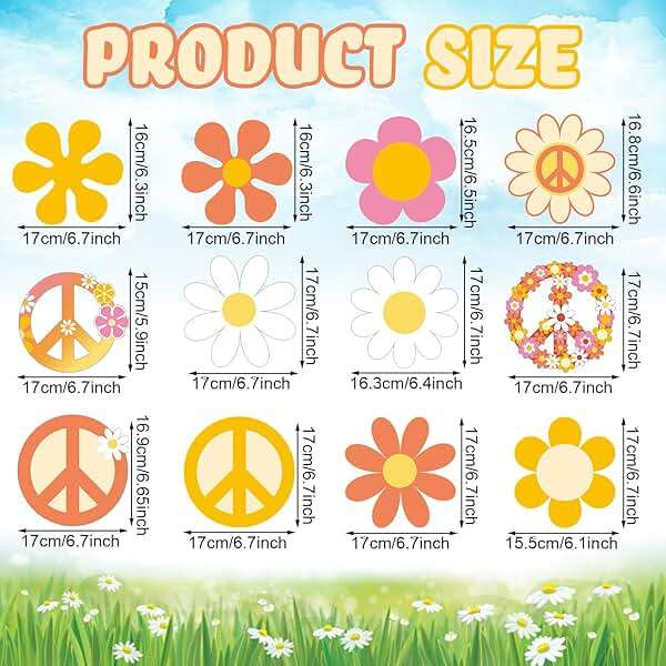 Outus 60s 70s Hippie Theme Birthday Party Decorations Foil Swirl Decorations, 60s 70s Peace out Sign Groovy Daisy Retro Flower Power Cutouts Hanging Swirls Ceiling for Birthday, 30 Count(Lovely) - Image 3