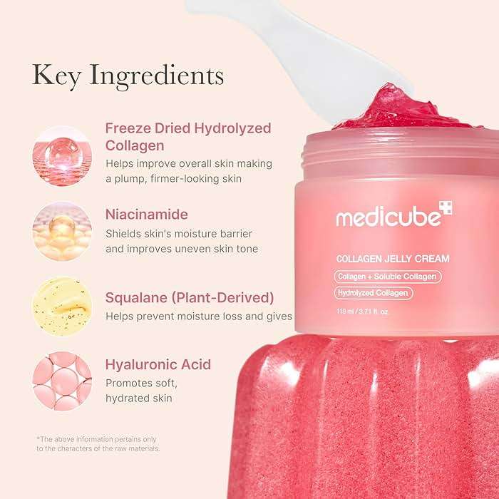 medicube Jelly Cream with Collagen, Niacinamide | Freeze-Dried Hydrolyzed Collagen for Skin Barrier Hydration & 24H Glow | Plumper, Firmer looking skin | 3.71 fl.oz - Image 4