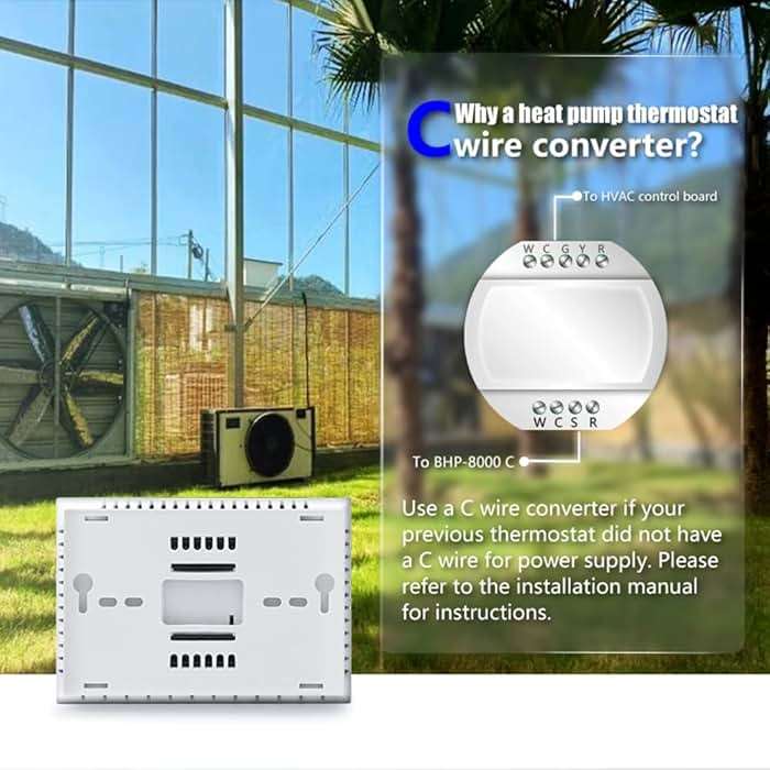 Sunydog Smart Thermostats, Heat Pump Room Thermostat, 4.8 Inch Temperature Controller Color LCD Screen Programmable Thermostat for House, Fit for for for Home Office Hotel (Black) - Image 6