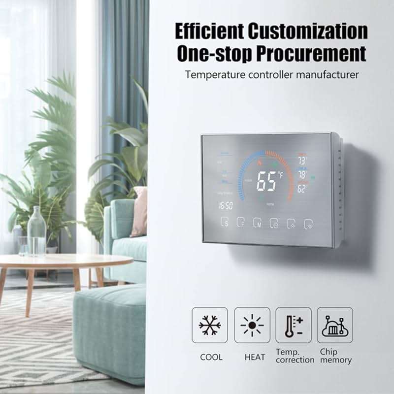 Sunydog Smart Thermostats, Heat Pump Room Thermostat, 4.8 Inch Temperature Controller Color LCD Screen Programmable Thermostat for House, Fit for for for Home Office Hotel (Black) - Image 9
