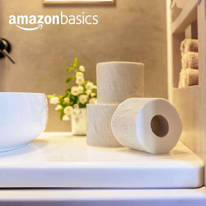 Amazon Basics Soft and Strong 2-Ply Toilet Paper, 6 Ultra Rolls = 24 Regular Rolls, Unscented, 340 Sheet (1 Pack of 6), Packaging May Vary - Image 3