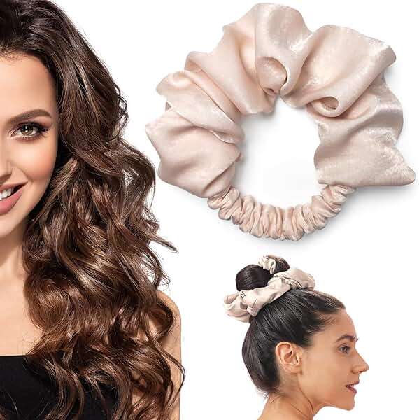 BLINKEEN Heatless Curling Scrunchie, Heatless Hair Curler to Sleep In, No Heat Curls for Long Hair, Soft Sleep Hair Roller (Beige) - Image 1