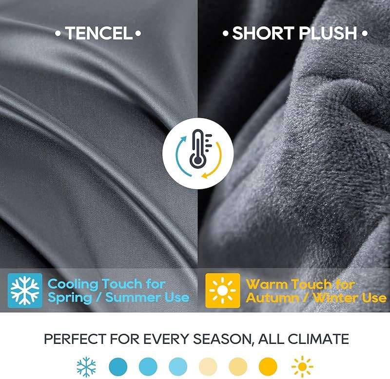 King Size Weighted Blanket 20lbs(88''x104'', Dual-Sided), Reversible King Weighted Blanket with Cozy Warm Velvet & Cooling Tencel Fabric for Adults & Couple All Season - Carry Bag Included, Dark Grey - Image 2