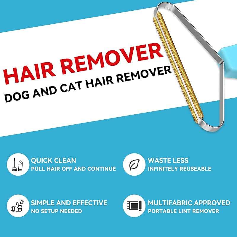 Pet Hair Remover, Dog and Cat Hair Remover, Wool Hair Remover, Carpet Rake for Pet Hair Removal, Carpet Rake, Pile Brush, Hand Shaver for Carpets, Car Cushions, Sofas, Pet Beds, Furniture & Rug - Image 7