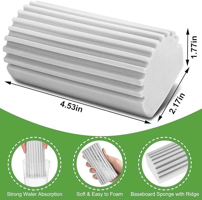 Jeymei 2-Pack Damp Clean Duster Sponge, Sponge Cleaning Brush, Duster for Cleaning Blinds, Glass, Baseboards, Vents, Railings, Mirrors, Window Track Grooves and Faucets - Image 2