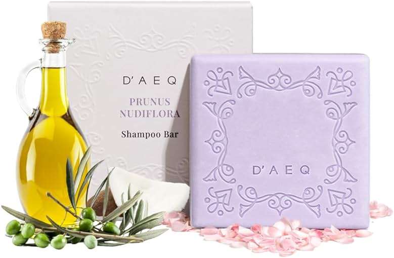 D’AEQ Shampoo Bar w/Jeju Cherry Blossom Scent | Gentle Deep Cleanser Infused w/Argan Oil & Coconut Oil, Natural Shine for All Hair Types | Silicone-Free & Sulfate-Free | Made in Korea | 3.0oz - Image 1