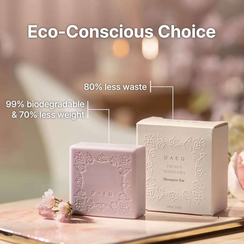 D’AEQ Shampoo Bar w/Jeju Cherry Blossom Scent | Gentle Deep Cleanser Infused w/Argan Oil & Coconut Oil, Natural Shine for All Hair Types | Silicone-Free & Sulfate-Free | Made in Korea | 3.0oz - Image 8