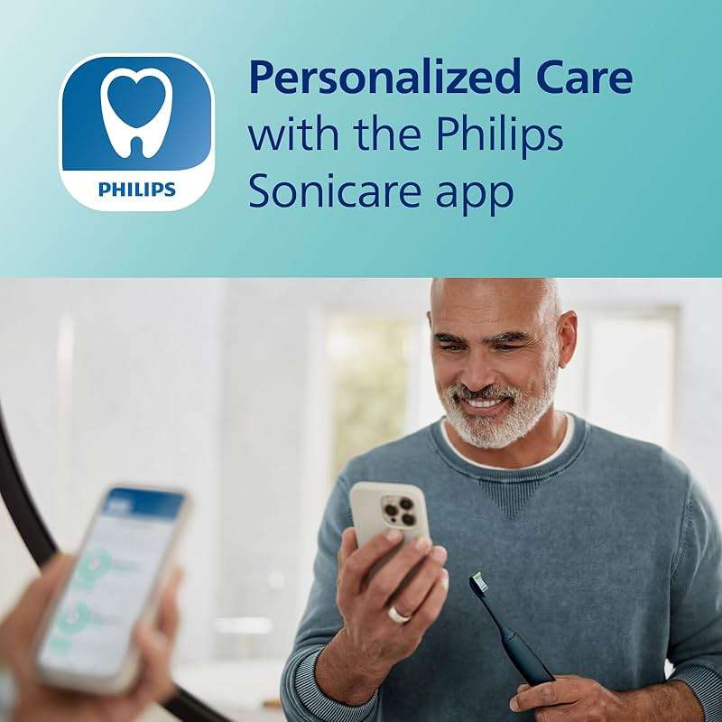 Philips Sonicare DiamondClean Smart 9500 Electric Toothbrush - Sonic Toothbrush with App, Pressure Sensor, 15 Brushing Settings, Replacement Reminder, USB Charging Travel Case, Black, Model HX9923/11 - Image 5