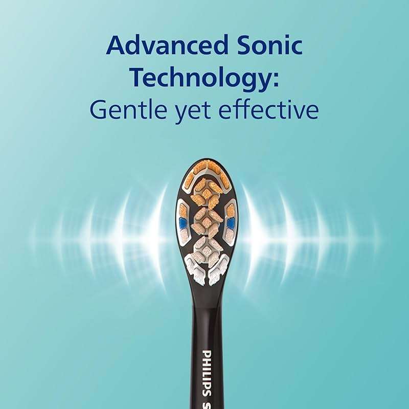 Philips Sonicare DiamondClean Smart 9500 Electric Toothbrush - Sonic Toothbrush with App, Pressure Sensor, 15 Brushing Settings, Replacement Reminder, USB Charging Travel Case, Black, Model HX9923/11 - Image 6