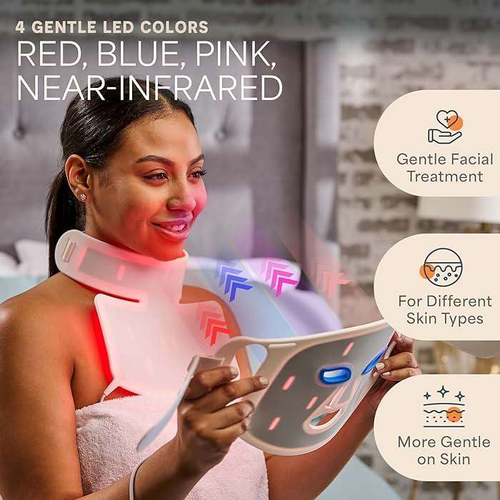 Lifepro Red Light Therapy Mask –Revitaglow Pro Infrared Red Light Therapy For Face and Neck - 234 triple chip Silicon LED Mask with 5 Modes - Skin Wellness and Comfort - Image 3