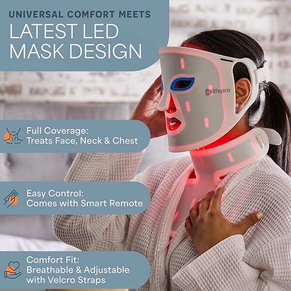Lifepro Red Light Therapy Mask –Revitaglow Pro Infrared Red Light Therapy For Face and Neck - 234 triple chip Silicon LED Mask with 5 Modes - Skin Wellness and Comfort - Image 4