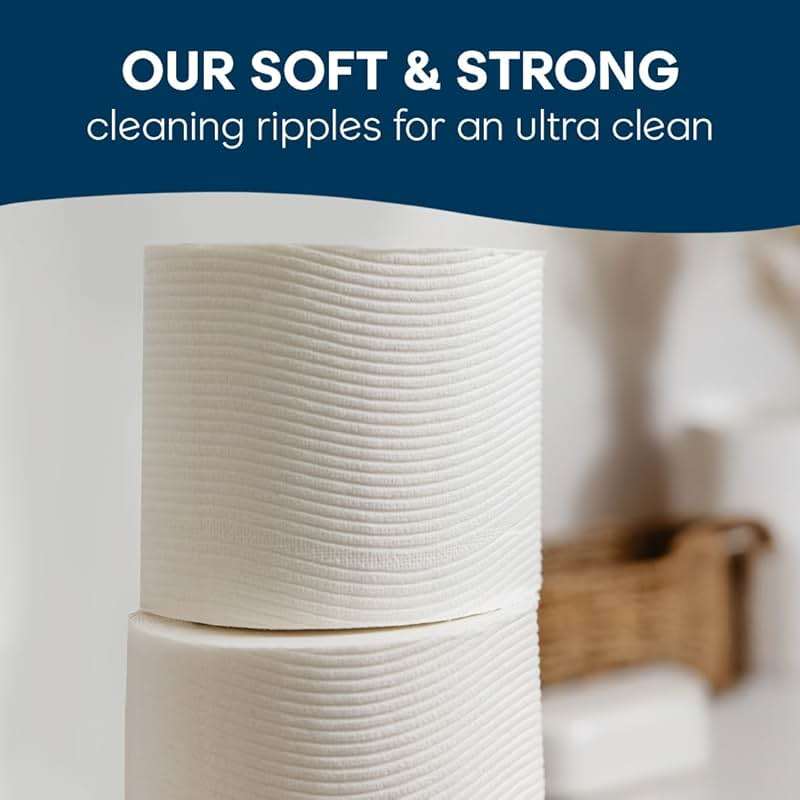 Cottonelle Ultra Clean Toilet Paper with Active CleaningRipples Texture, Strong Bath Tissue, 32 Family Mega Rolls = 176 Regular Rolls (8 Packs of 4) - Image 4