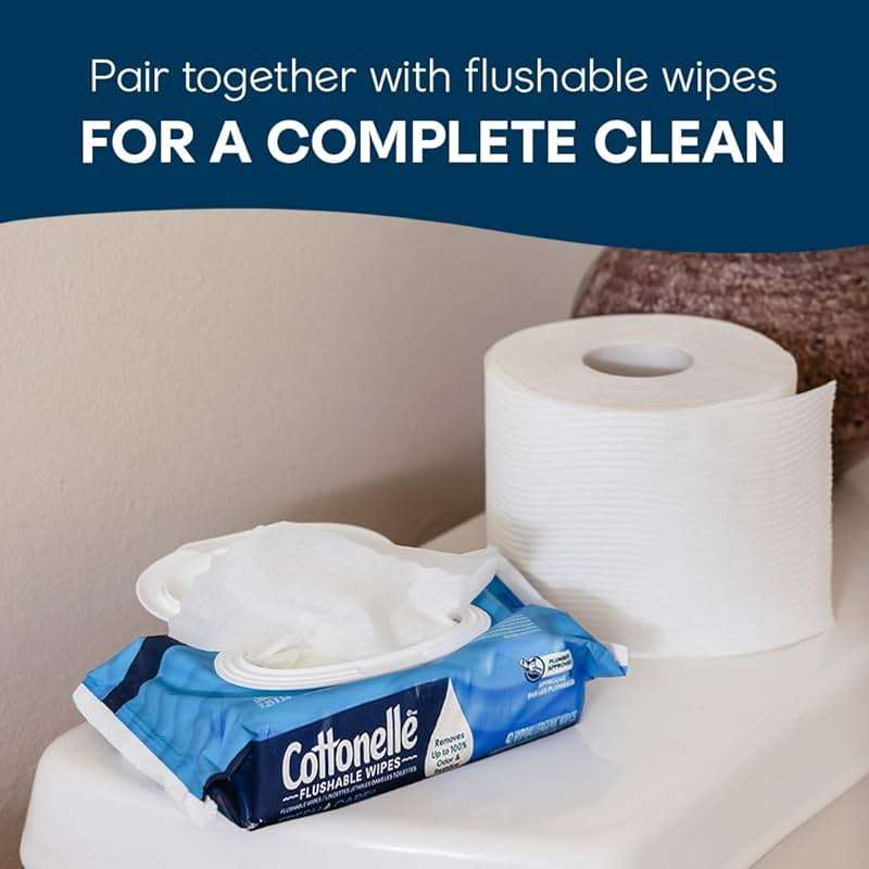 Cottonelle Ultra Clean Toilet Paper with Active CleaningRipples Texture, Strong Bath Tissue, 32 Family Mega Rolls = 176 Regular Rolls (8 Packs of 4) - Image 7
