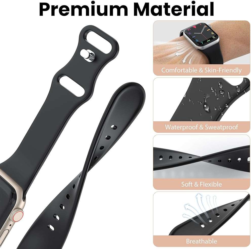 Kounlsyam 18 Pack Bands Compatible with Apple Watch Band 49mm 46mm 45mm 44mm 42mm 41mm 40mm 38mm for Women Men, Sport Silicone Breathable Strap for iWatch Series Ultra 11 10 9 8 SE 7 6 5 4 3 2 1 - Image 2