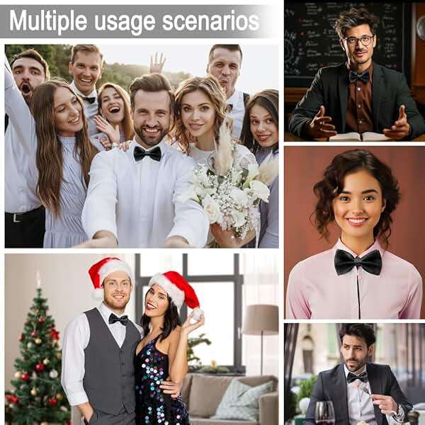 Yetuab Men's Pre Tied Adjustable Bow Ties for Men Women Boys Necktie Bow Tie Wedding Party Concerts - Image 7