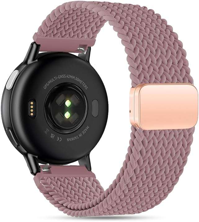 Folavii 20mm Magnetic Braided Nylon Band Compatible With Garmin Vivoactive 6/Vivoactive 5/3/3 Music Watch Bands, Quick Release Stretchy Strap Replacement for Venu Sq 2/Forerunner 55/165/245/645 - Image 2