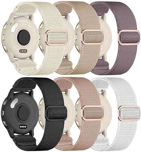 Watch Bands Compatible with Garmin Forerunner 265S/255S/Venu 3S/Venu 2S, 18mm Nylon Stretchy Exercise Strap for Vivoactive 4S/Vivomove 3S Man Woman - Image 1