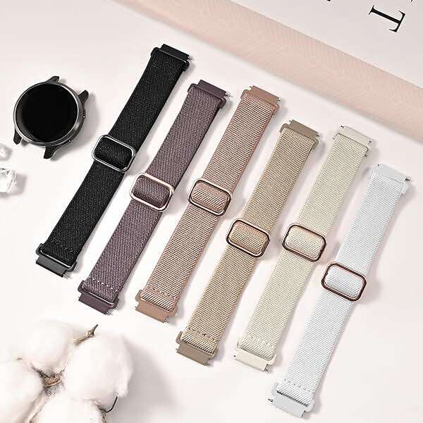 Watch Bands Compatible with Garmin Forerunner 265S/255S/Venu 3S/Venu 2S, 18mm Nylon Stretchy Exercise Strap for Vivoactive 4S/Vivomove 3S Man Woman - Image 4