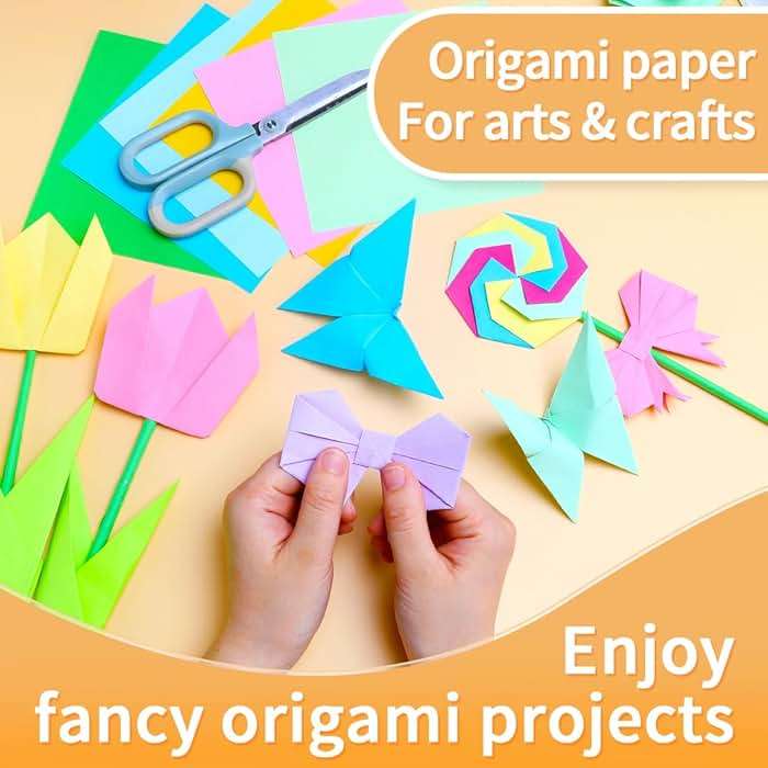 Praisebank Origami Paper, 220pcs 17 Colors 6x6 inch, Double Sided, Craft Kit with Guide. - Image 5