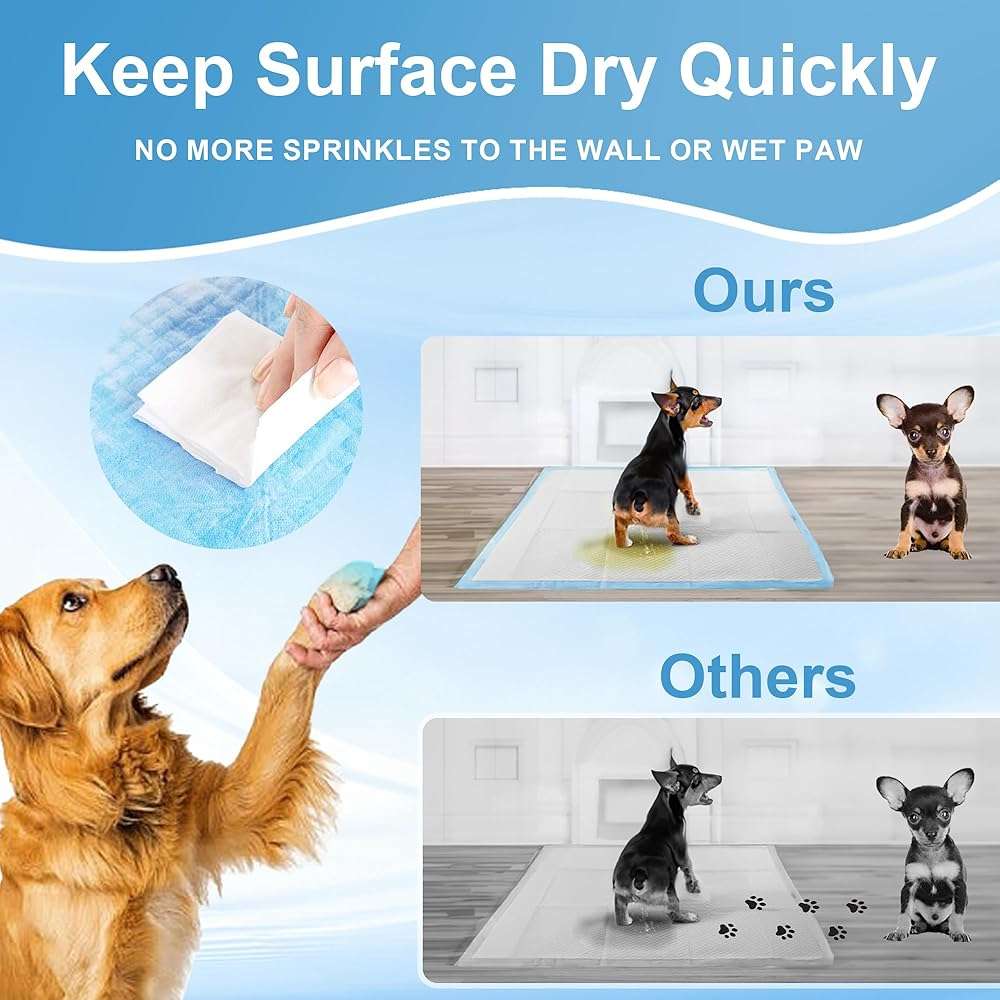 Puppy Pee Pads for Dogs 28"x44" 40 Count, Dog Pee Pads Extra Large, Leak-Proof & Super Absorbent, Thicken Disposable Potty Pads Puppy Training Pads for Cats Rabbits - Image 5