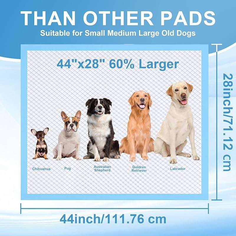 Puppy Pee Pads for Dogs 28"x44" 40 Count, Dog Pee Pads Extra Large, Leak-Proof & Super Absorbent, Thicken Disposable Potty Pads Puppy Training Pads for Cats Rabbits - Image 6