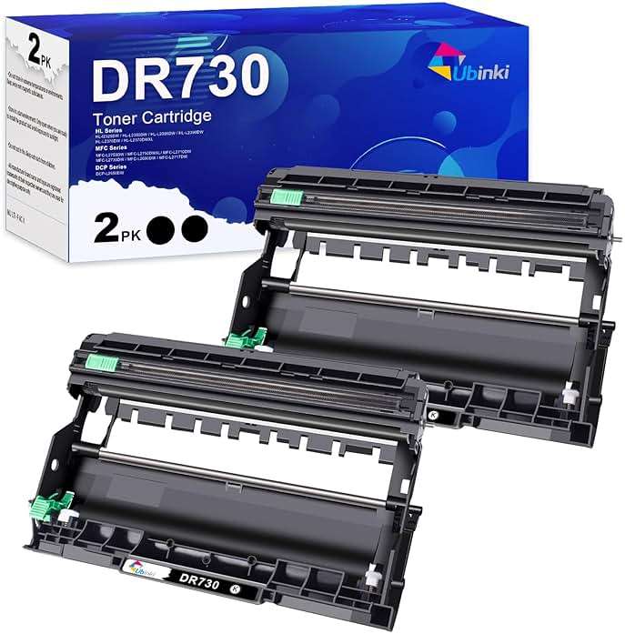 DR730 Compatible Drum Unit Replacement for Brother DR-730 DR-760 760 for MFC-L2750DW MFC-L2710DW HL-L2395DW HL-L2350DW HL-L2370DW HL-L2325DW HL-L2390DW DCP-L2550DW Printer(Black 2-Pack, Not Toner) - Image 1