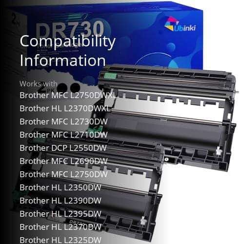 DR730 Compatible Drum Unit Replacement for Brother DR-730 DR-760 760 for MFC-L2750DW MFC-L2710DW HL-L2395DW HL-L2350DW HL-L2370DW HL-L2325DW HL-L2390DW DCP-L2550DW Printer(Black 2-Pack, Not Toner) - Image 3