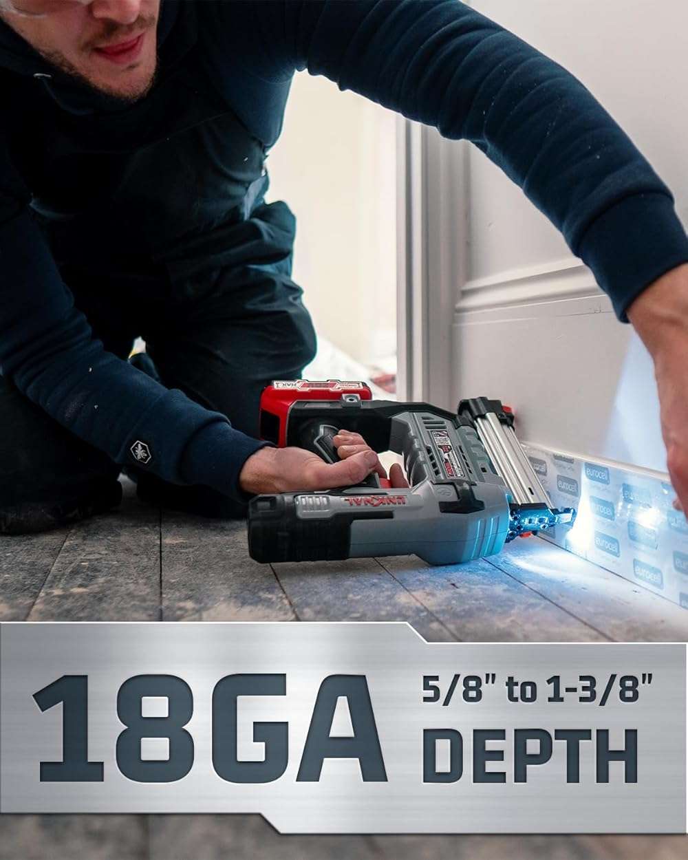 Electric Nail Gun, LINKNAL Cordless Brad Nailer Battery Powered,18 Gauge, 2×20V MAX Li-ion Batteries, Charger and 1000 Nails Included (L820-BN) - Image 3