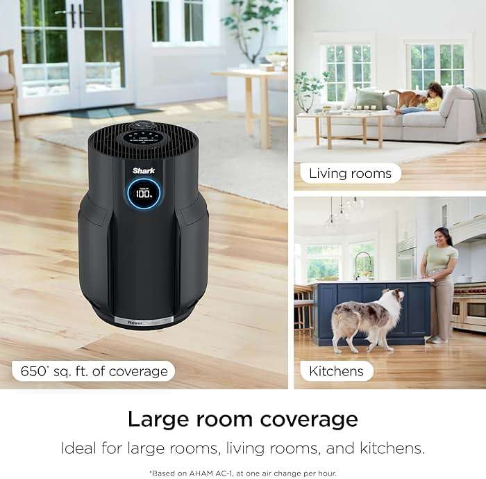 Shark Air Purifier for Home, NeverChange, for Large Room, HEPA-Exceeding Filter, Captures Pollutants, Pet Dander, Dust, Odor, Smoke, and More, Odor Neutralizer, HP152, Charcoal - Image 2