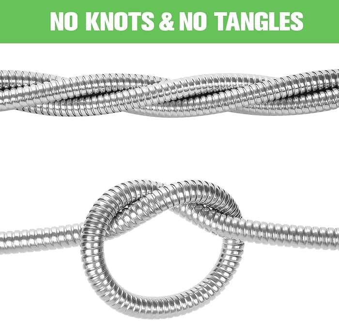 TVKB Garden Hose 100ft Stainless Steel Water Hose Super Tough Flexible Water Pipe with Brass Fittings and Sprayer Nozzle, No Kink, Rust Proof - Image 6