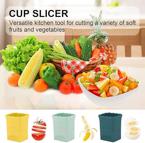 3Pcs Strawberry Slicer Cup：Fruit Slicer Cup for Strawberry Egg Banana Mushroom Cucumber Kiwi and Veggie Salad Speed Cutter the Kitchen Portable Slicing Tool (3Pcs) - Image 4