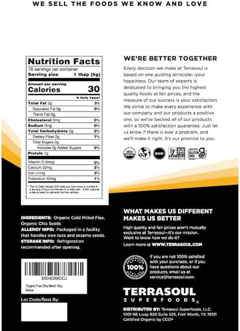 Terrasoul Superfoods Organic Flax Chia Blend, 16 oz - Superseed Boost for Energy & Wellness - Image 2