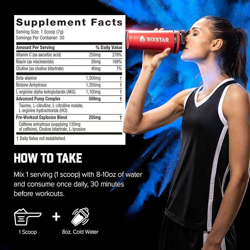 Six Star Pre-Workout Powder for Men & Women, ICY Rocket Freeze (30 Servings) - Preworkout Explosion 2.0 Energy Powder Drink Mix with Beta-Alanine & Caffeine - Sports Nutrition Supplement Products - Image 6
