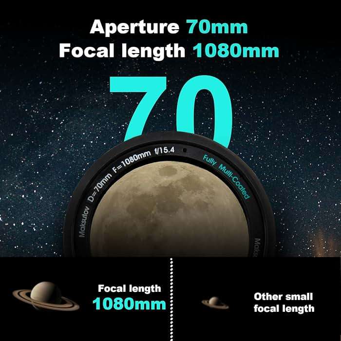 Maksutov-Cassegrain Telescopes for Adults Astronomy, 70mm Aperture Catadioptric Compound Telescope, Compact Portable Travel Telescope, w. Pro Tripod & Phone Adapter - Image 5