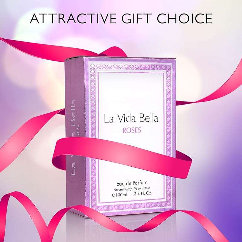 La Vida Bella Roses for Women Eau De Parfum - Floral Amber Fragrance that Combines Top Notes of Raspberry, Pink Pepper & Bergamot - Sugary Rush & Citrusy - Spicy & Rich Aromatic Scent 100ml Bottle - Image 7