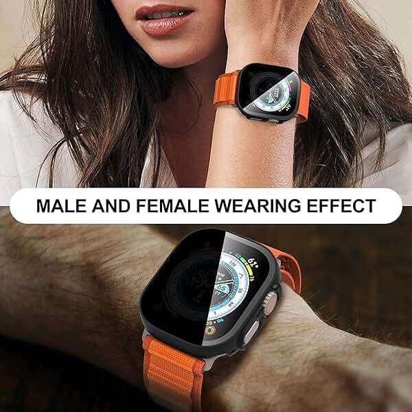 Suoman 3 in 1 for Apple Watch Ultra 3/2/1 49mm Waterproof Case, Front Privacy Tempered Glass Screen Protector + Back 360° protective Bumper Cover-Black - Image 9