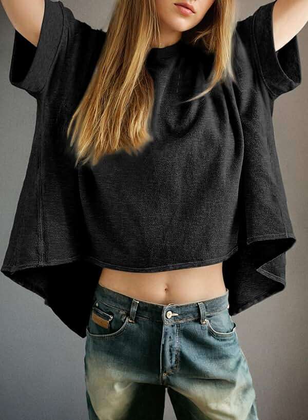Dokotoo Summer Shirts 2026 Womens Solid T Shirts for Women Loose Oversized Tops Basic Tee - Image 3