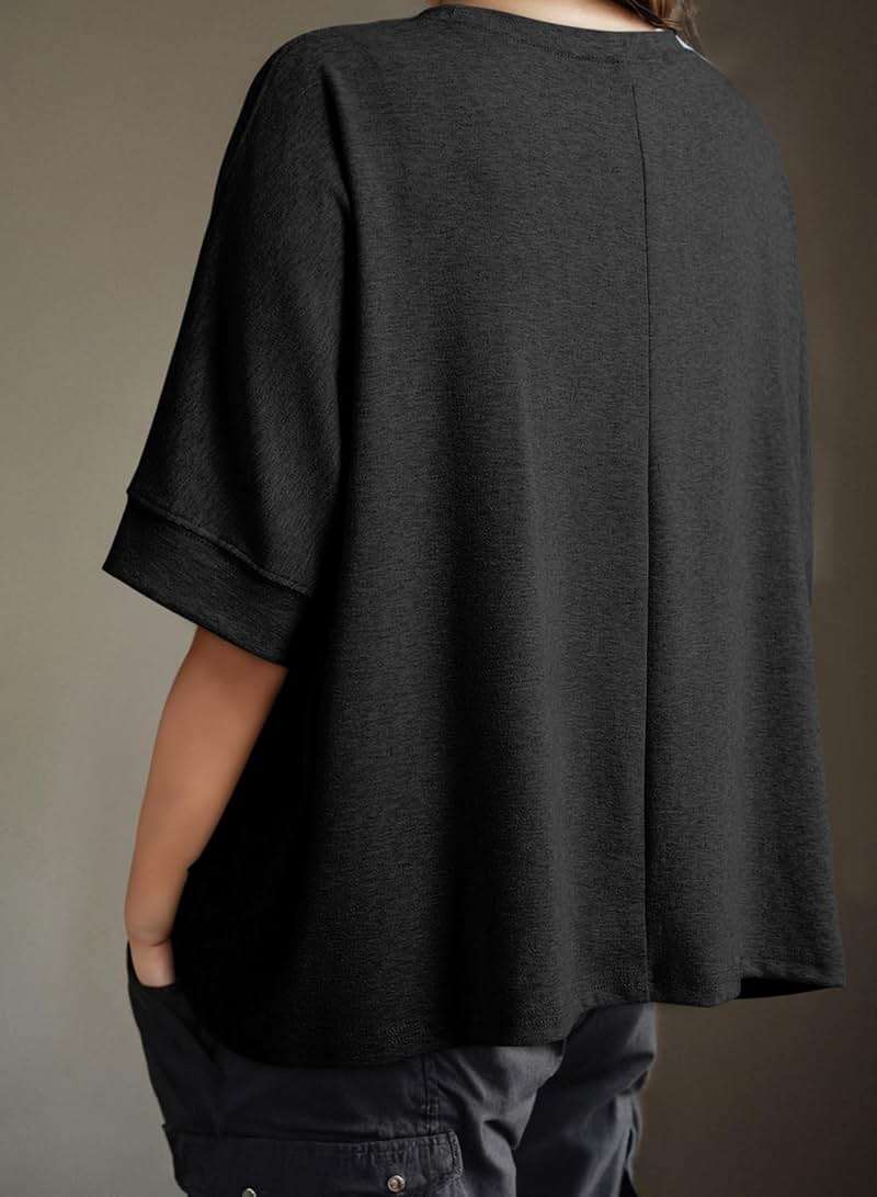 Dokotoo Summer Shirts 2026 Womens Solid T Shirts for Women Loose Oversized Tops Basic Tee - Image 4