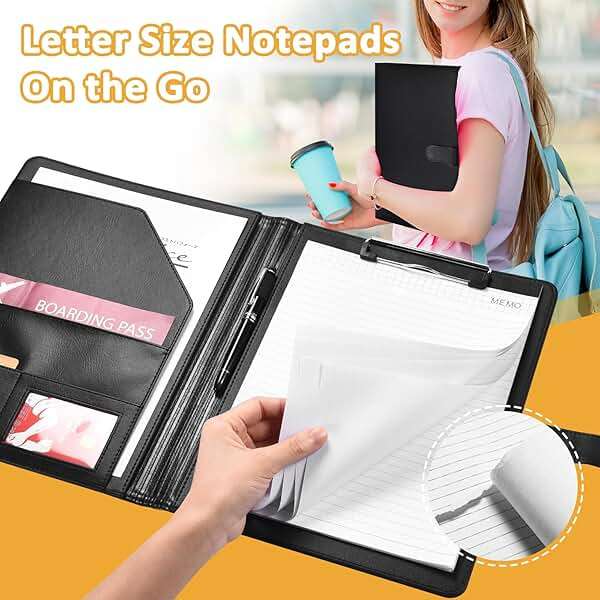 Padfolio Portfolio Clipboard Folder Pacific Mailer Resume Portfolio Folder Legal Document Organizer Legal Pad Holder for Interview School Business Office Conference - Image 6