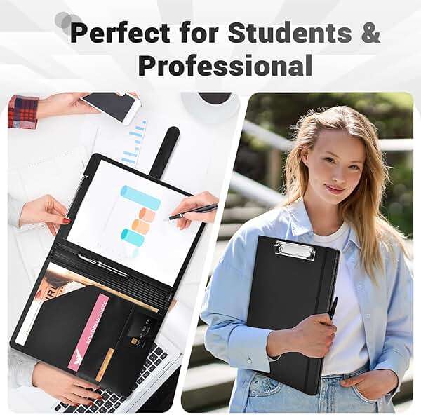 Padfolio with Clipboard Pacific Mailer Clipboard Notebook Resume Portfolio Folder Legal Document Organizer Legal Pad Holder for Interview School Business Office Conference - Image 7