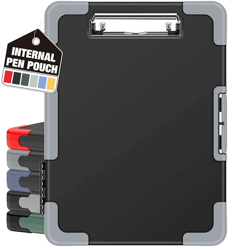 Sooez Toughest Clipboard with Storage, Internal Pen Pouch Included, Letter/ A4 Size, Shockproof Heavy Duty Plastic Clip Boards 8.5x11”, High Capacity Clipboards Box Case for Contractor Trucker Driver - Image 1