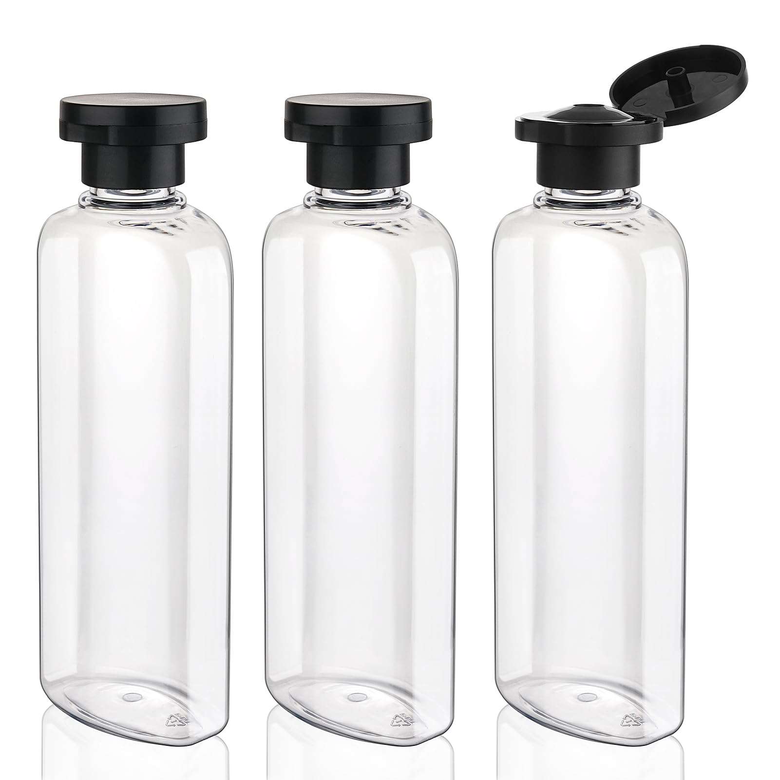 Wowang Travel Shampoo and Conditioner Bottles 7.7oz 3 Pack Leak Proof Squeeze Bottles with Flip Cap Refillable Containers Plastic Travel Toiletry Bottles for Lotion Shampoo Conditioner - Image 1