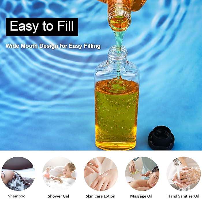 Wowang Travel Shampoo and Conditioner Bottles 7.7oz 3 Pack Leak Proof Squeeze Bottles with Flip Cap Refillable Containers Plastic Travel Toiletry Bottles for Lotion Shampoo Conditioner - Image 4