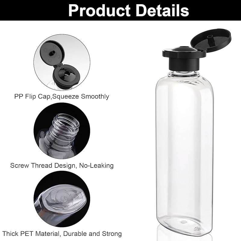 Wowang Travel Shampoo and Conditioner Bottles 7.7oz 3 Pack Leak Proof Squeeze Bottles with Flip Cap Refillable Containers Plastic Travel Toiletry Bottles for Lotion Shampoo Conditioner - Image 5
