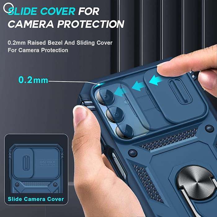 LeYi Cell Phone Case Cover Galaxy A15 5G and Screen Protector, Smartphone Case Galaxy A15 5G Cell Phone Accessories, Magnetic Stand, Shock Proof Funda para Smart A 15 5G, Blue - Image 4