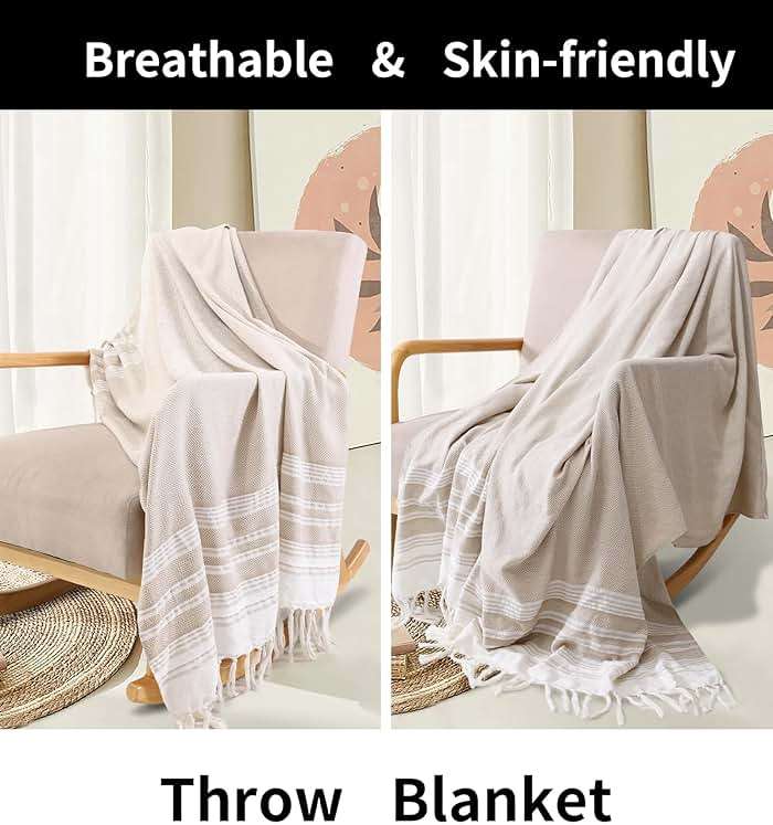Giant Turkish Beach Towel Boho Beach Throw Blanket Anti Resistant Sand Free Quick Dry Lightweight Sandless Cloud Hawaii Honeymoon Travel Essentials Xl Big Huge Jumbo Women Summer Vacation Gift - Image 5