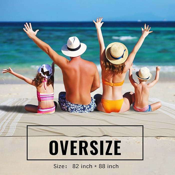 Giant Turkish Beach Towel Boho Beach Throw Blanket Anti Resistant Sand Free Quick Dry Lightweight Sandless Cloud Hawaii Honeymoon Travel Essentials Xl Big Huge Jumbo Women Summer Vacation Gift - Image 8